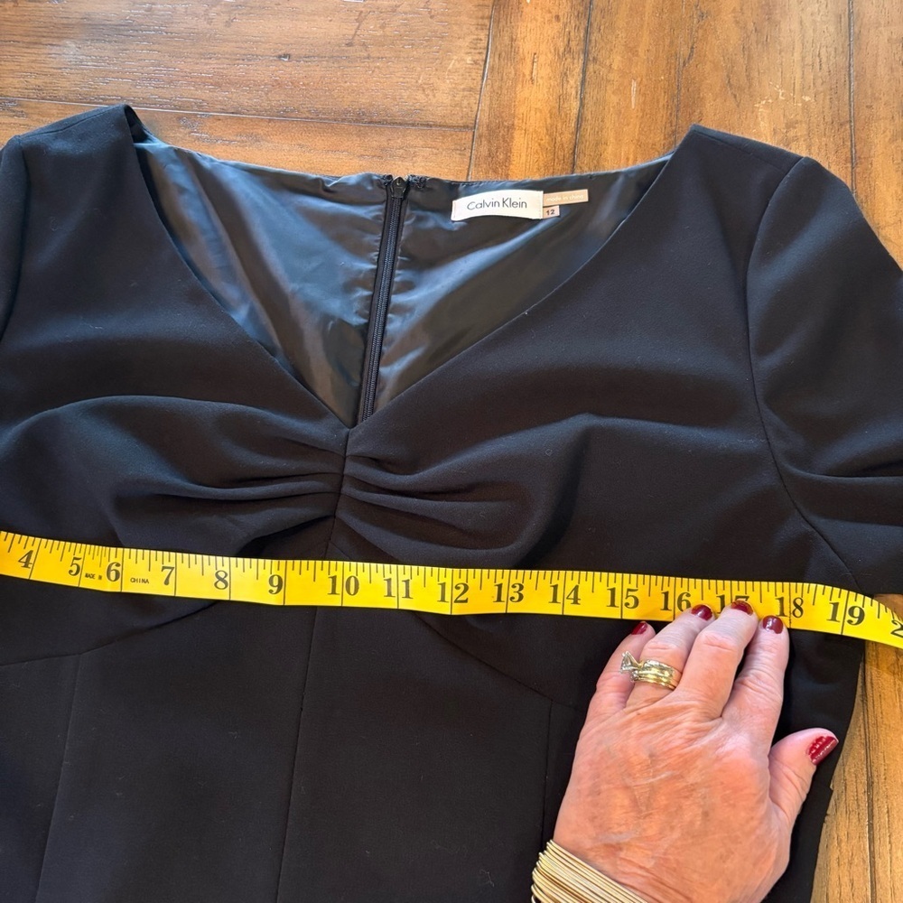 Calvin Klein Black Sheath Dress, size 12, CareerWear Professional LBD Office - Picture 10 of 14